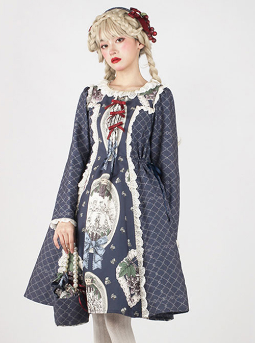 Grape Princess Series OP Elegant Classic Lolita Long Sleeve Dress