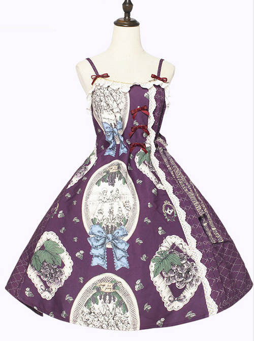 Grape Princess Series JSK Elegant Classic Lolita Sling Dress