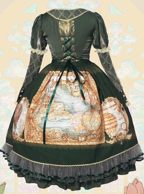 Flee Tulips Series OP Elegant Classic Lolita Long Sleeve Dress