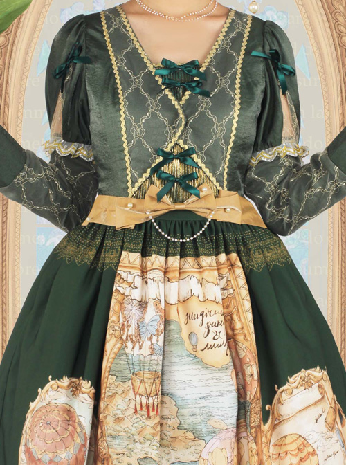 Flee Tulips Series OP Elegant Classic Lolita Long Sleeve Dress