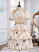 Rabbit Astronaut Series Printing Cake Hem Sweet Lolita Short Sleeve Dress