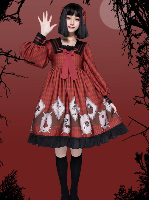 Ten Little Indians Series OP Gothic Lolita Long Sleeve Dress