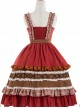 Little Red Riding Hood Series JSK Retro Pastoral Style Sweet Lolita Sling Dress And Cloak