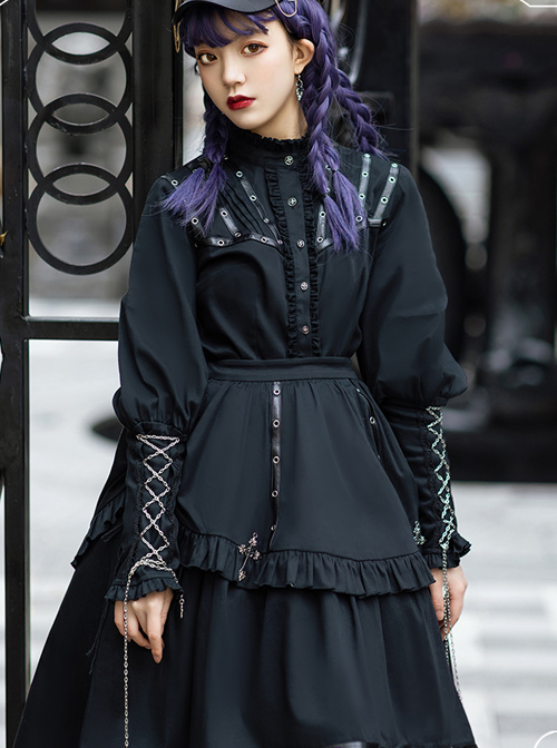 Assassinate Dawn Series Retro Military Style Gothic Lolita Shirt And Skirt Set