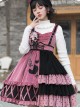 Exploding Raspberry Series JSK Autumn Winter Retro Color Matching Sweet Lolita Sling Dress And Top Set