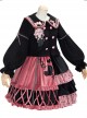 Exploding Raspberry Series JSK Autumn Winter Retro Color Matching Sweet Lolita Sling Dress And Top Set