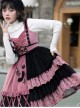 Exploding Raspberry Series JSK Autumn Winter Retro Color Matching Sweet Lolita Sling Dress And Top Set