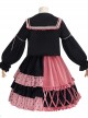 Exploding Raspberry Series JSK Autumn Winter Retro Color Matching Sweet Lolita Sling Dress And Top Set