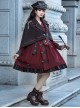 The Battle Of The Jedi Series OP Pure Color Military Style Lolita Red Black Autumn Winter Long Sleeve Dress