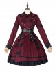 The Battle Of The Jedi Series OP Pure Color Military Style Lolita Red Black Autumn Winter Long Sleeve Dress