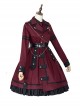 The Battle Of The Jedi Series OP Pure Color Military Style Lolita Red Black Autumn Winter Long Sleeve Dress