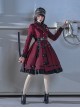 The Battle Of The Jedi Series OP Pure Color Military Style Lolita Red Black Autumn Winter Long Sleeve Dress