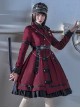The Battle Of The Jedi Series OP Pure Color Military Style Lolita Red Black Autumn Winter Long Sleeve Dress