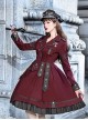 The Battle Of The Jedi Series OP Pure Color Military Style Lolita Red Black Autumn Winter Long Sleeve Dress