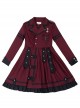 The Battle Of The Jedi Series OP Pure Color Military Style Lolita Red Black Autumn Winter Long Sleeve Dress