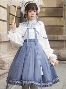 Birch Calls At Night Series SK Chinese Style Classic Lolita Skirt And Shirt Set