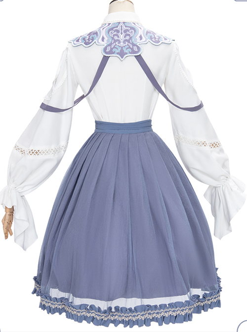 Birch Calls At Night Series SK Chinese Style Classic Lolita Skirt And Shirt Set