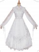 Dawn Sacrifice Series OP Pure White Elegant Long Style Classic Lolita Long Sleeve Dress