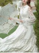 Dawn Sacrifice Series OP Pure White Elegant Long Style Classic Lolita Long Sleeve Dress