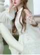 Dawn Sacrifice Series OP Pure White Elegant Long Style Classic Lolita Long Sleeve Dress