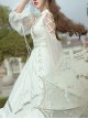 Dawn Sacrifice Series OP Pure White Elegant Long Style Classic Lolita Long Sleeve Dress