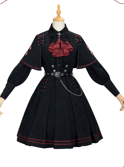 Punishment Execution Officer Series Military Style Gothic Lolita Shirt And Skirt Set