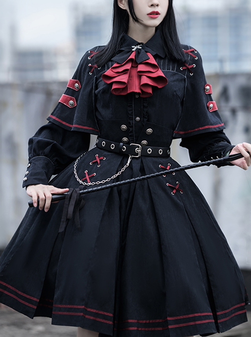 Punishment Execution Officer Series Military Style Gothic Lolita Shirt And Skirt Set