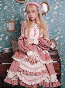 Strawberry Milk Cover Series OP Idyllic Style Sweet Lolita Long Sleeve Dress