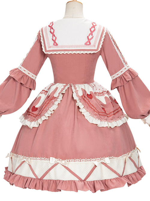 Strawberry Milk Cover Series OP Idyllic Style Sweet Lolita Long Sleeve Dress