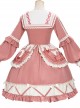 Strawberry Milk Cover Series OP Idyllic Style Sweet Lolita Long Sleeve Dress