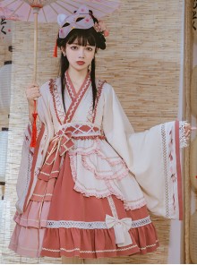 Cherry Snow Cheese Series OP Chinese Style Classic Lolita Long Sleeve Dress