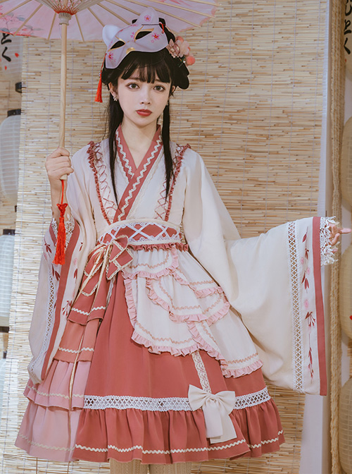 Cherry Snow Cheese Series OP Chinese Style Classic Lolita Long Sleeve Dress