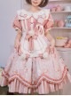 Crown Kitten Series Doll Collar Pink Sweet Lolita Puff Short Sleeve Dress