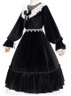 Tenderness Champs Elysees Series OP Elegant Velvet Classic Lolita Long Sleeve Dress