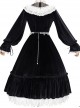 Tenderness Champs Elysees Series OP Elegant Velvet Classic Lolita Long Sleeve Dress