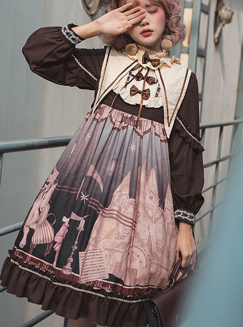 Forest Theater Series OP High Waist Sweet Lolita Long Sleeve Dress