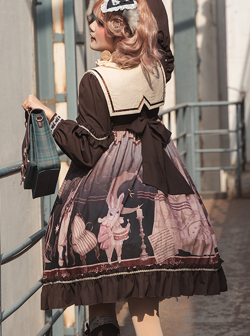 Forest Theater Series OP High Waist Sweet Lolita Long Sleeve Dress