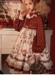 Sweet Tea Series OP Elegant Small High Waist Reflective Satin Sweet Lolita Long Sleeve Dress