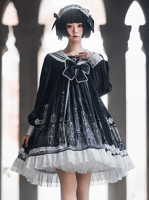 Ode To The Cross Series OP Gothic Lolita Long Sleeve Dress