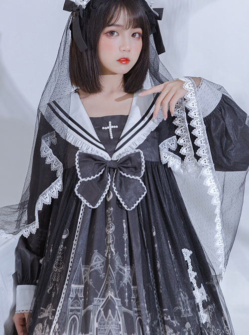 Ode To The Cross Series OP Gothic Lolita Long Sleeve Dress