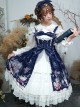Fox Hydrangea Series Printing JSK Sweet Lolita Sling Dress