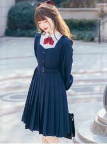 Top Student Series Pleated Dress School Lolita Long Sleeve Dress