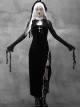 Gothic Embroidery Sexy Long Style Velvet Slim Dress