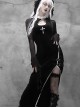 Gothic Embroidery Sexy Long Style Velvet Slim Dress