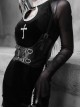 Gothic Embroidery Sexy Long Style Velvet Slim Dress