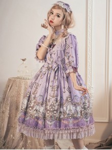 Swan Wedding Series OP Purple Classic Lolita Half Sleeve Dress