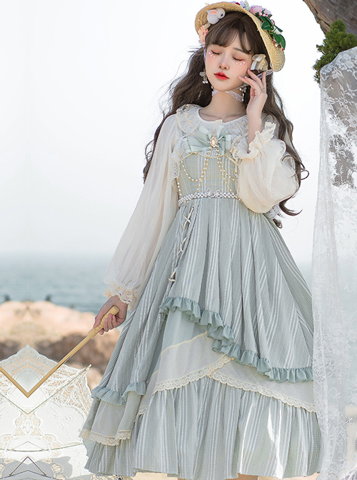 The Miss Of Cloud Trees Series JSK Light Blue Classic Lolita Sling Dress