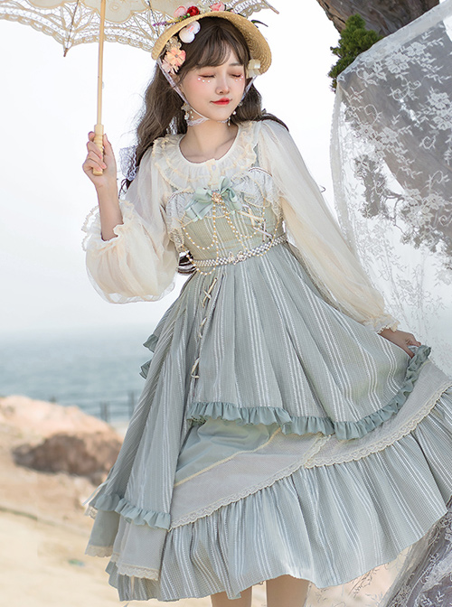 The Miss Of Cloud Trees Series JSK Light Blue Classic Lolita Sling Dress