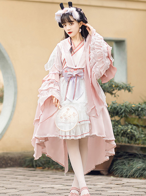 Cherry Blossom Festival Series OP Chinese Style Element Sweet Lolita Long Sleeve Dress