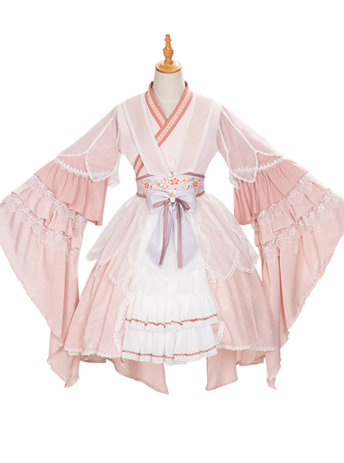 Cherry Blossom Festival Series OP Chinese Style Element Sweet Lolita Long Sleeve Dress